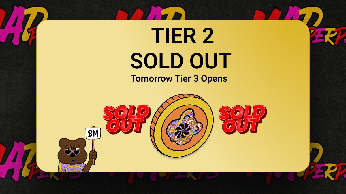 Tier 2 Sticky Vault is SOLD OUT 💥

LAST CHANCE tomorrow, May 15th at 3 PM UTC.

Tier 3 Vibe Vault opens, uncapped &amp; unlimited.

Don’t miss the final pre-sale at presale.madhoney.fi