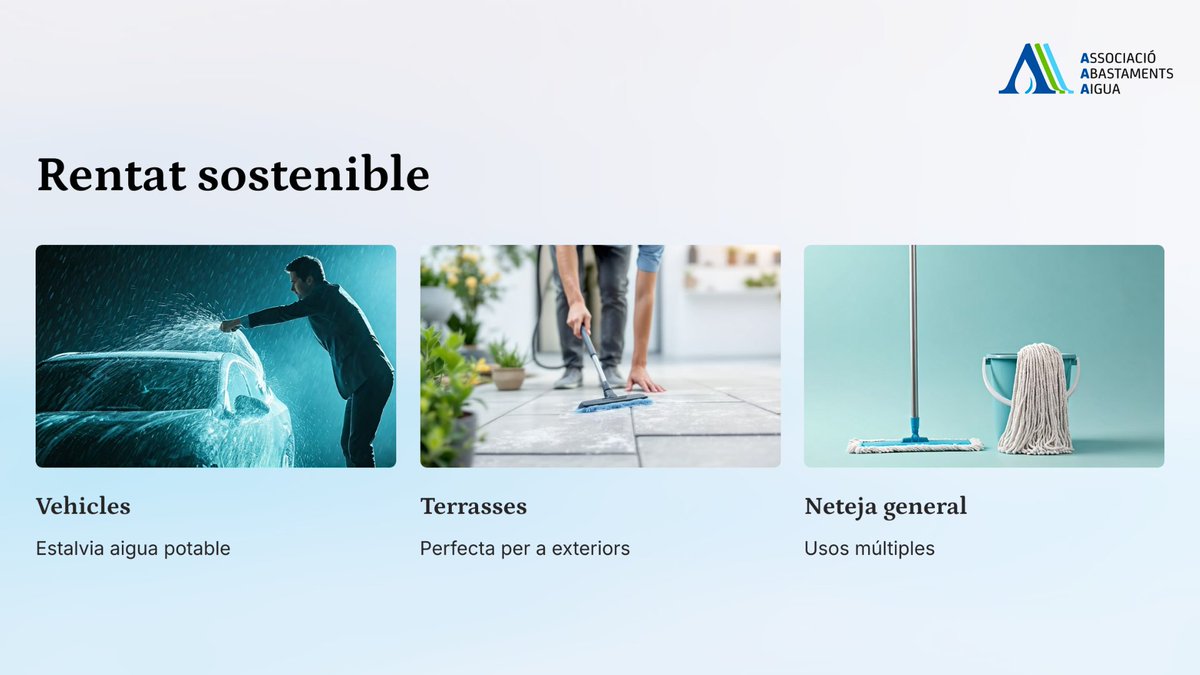 Rentat sostenible amb aigua de pluja! 💧♻️

Perfecta per:
🚗 Vehicles
🧼 Terrasses
🧹 Neteja general

Estalvia aigua potable i cuida el planeta!

#AiguaDePluja #EstalviDAigua #Sostenibilitat #NetejaVerda #AAA