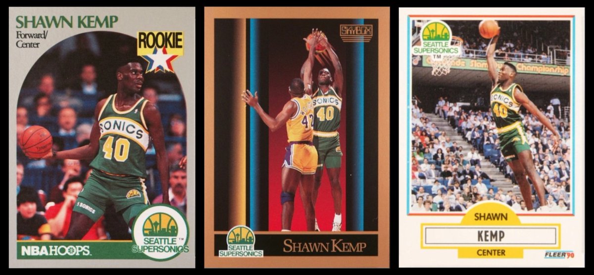 Which brand did Shawn Kemp's RC best: Hoops, Skybox, or Fleer? 🤔