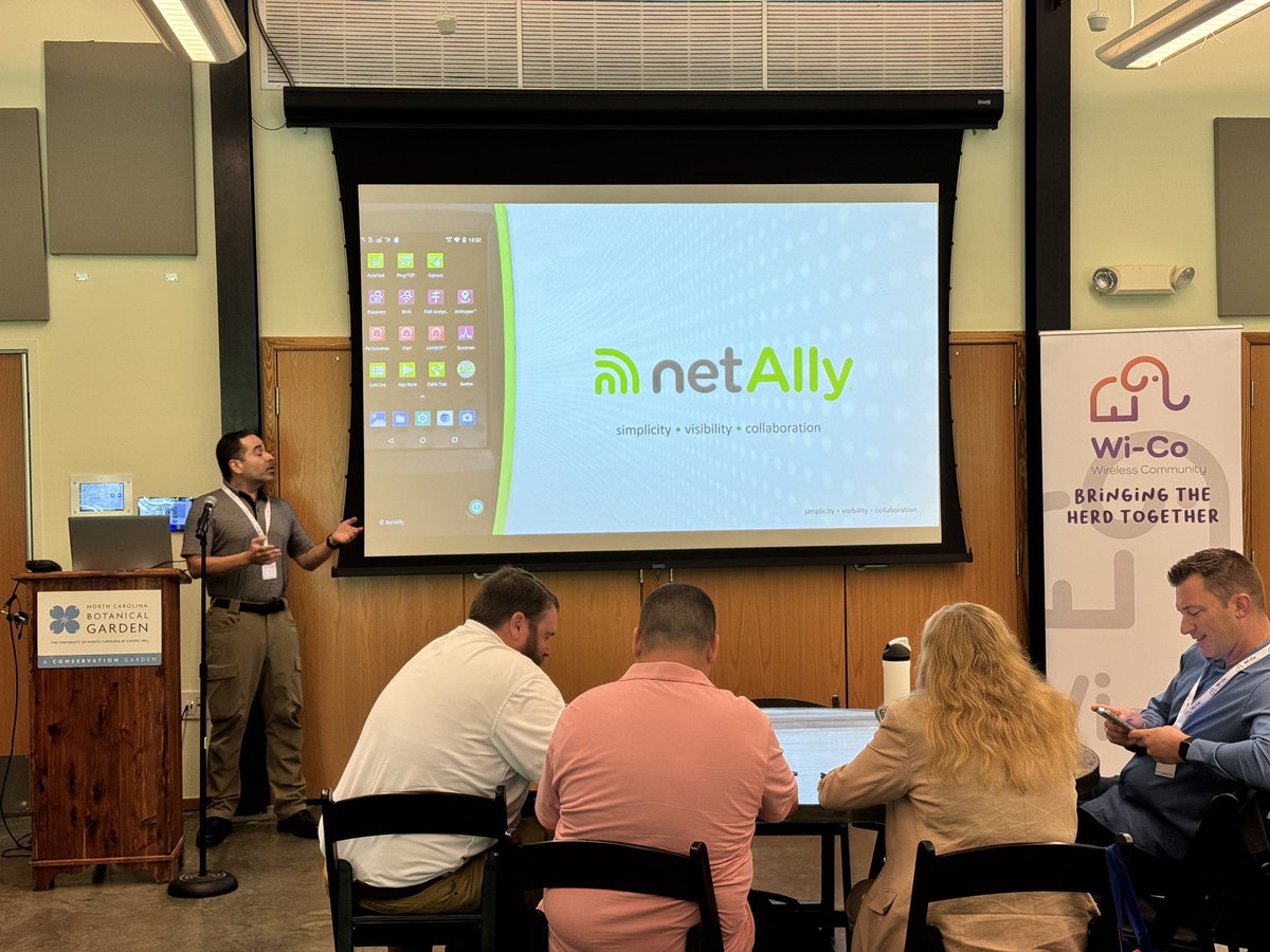 WiCoCommunity's tweet image. Julio Petrovitch kicking off @NetAlly presentation. 

#networktesting #securitytesting #wifitools