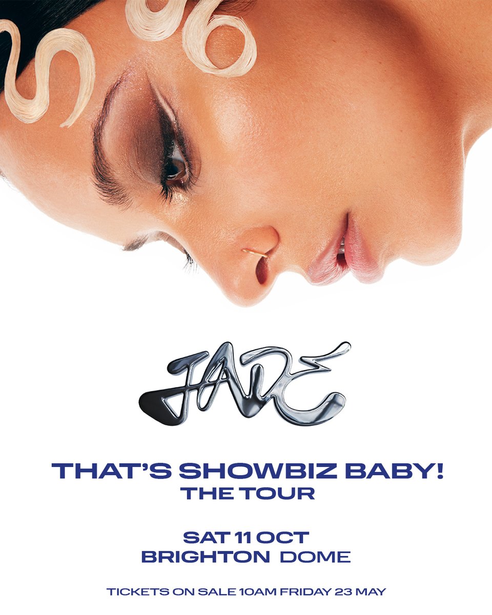 Just announced 🔔
JADE
Sat 11 Oct 2025

Members' Presale - Thu 22 May, 10am
General Sale - Fri 23 May, 10am

🎟️ - brightondome.org/whats-on/LyS-j…

Become a member to get early access to JADE tickets - brightondome.org/membership