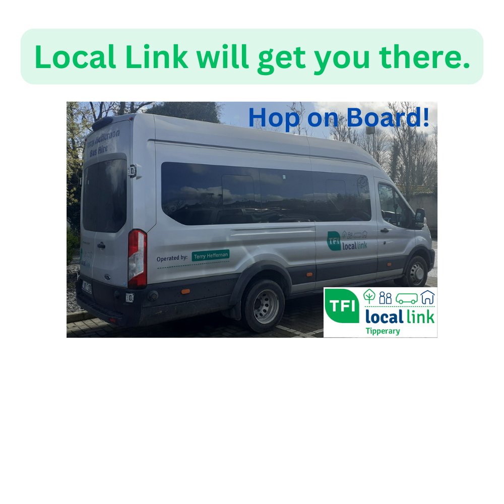Why not check out TFI Local Link Tipperarys DRT(door-to-door) service from Knocklong &amp; Emly Area to Tipperary Town every Tuesday &amp; Thursday?  Areas covered are Kilross, Ballywire, Garryspillane, Knocklong, Emly, Lattin, Ballinard, &amp; Shronell. Just call 052-6166140 for more info.