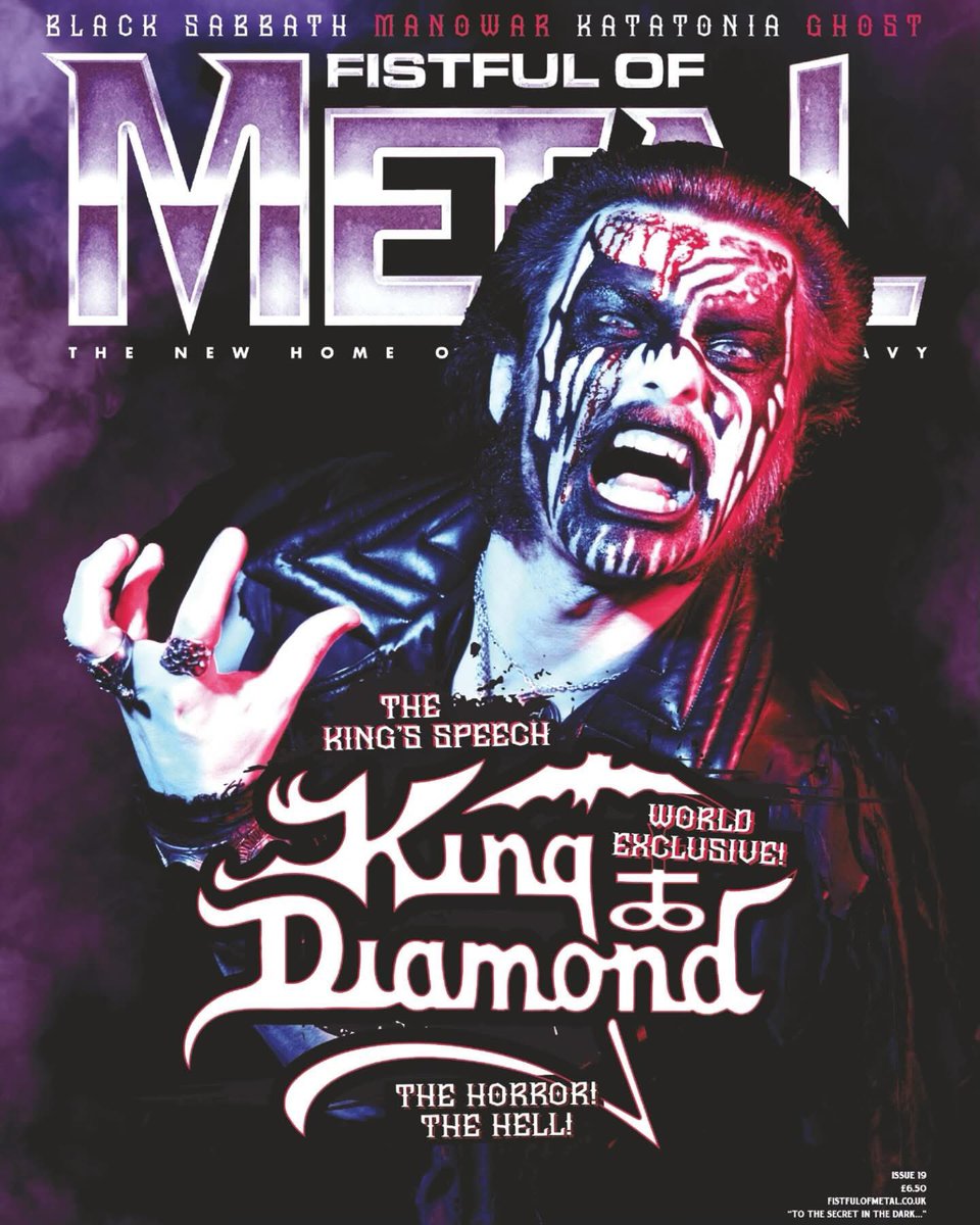 kingdiamond's tweet image. A wonderfully blasphemous affair. Read my new world exclusive interview THE KING'S SPEECH in the new issue of Fistful of Metal, covering everything from @MercyfulFate_HQ to my long-awaited new album ‘St Lucifer’s Hospital’. Get it here: bit.ly/KD-FistfulOfMe…