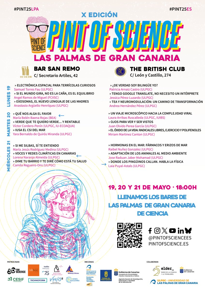 DOYCAG's tweet image. Vuelve el Pint of Science (@pintofscienceES)🍺🧠
Un evento internacional que invita a los investigadores más punteros a compartir sus conocimientos en un ambiente relajado y distendido: el bar😄
¡Nos vemos la próxima semana en las charlas de nuestros doctorandos!🥼🌊