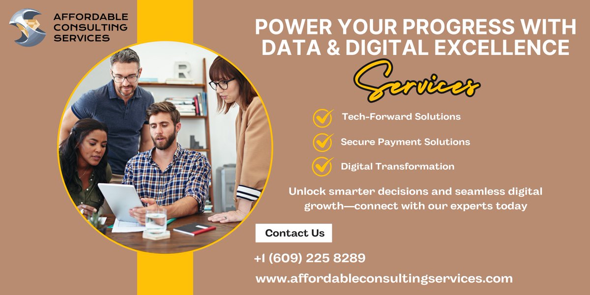 affordable_2's tweet image. Data &amp;amp; Digital Services: Empowering Smarter, Faster Business Decisions
 
Connect with us now to get started.
+1 (609) 225 8289
affordableconsultingservices.com/contact

#Dataanddigitalservices #businessanalytics #digitaltransformation #cloudintegration