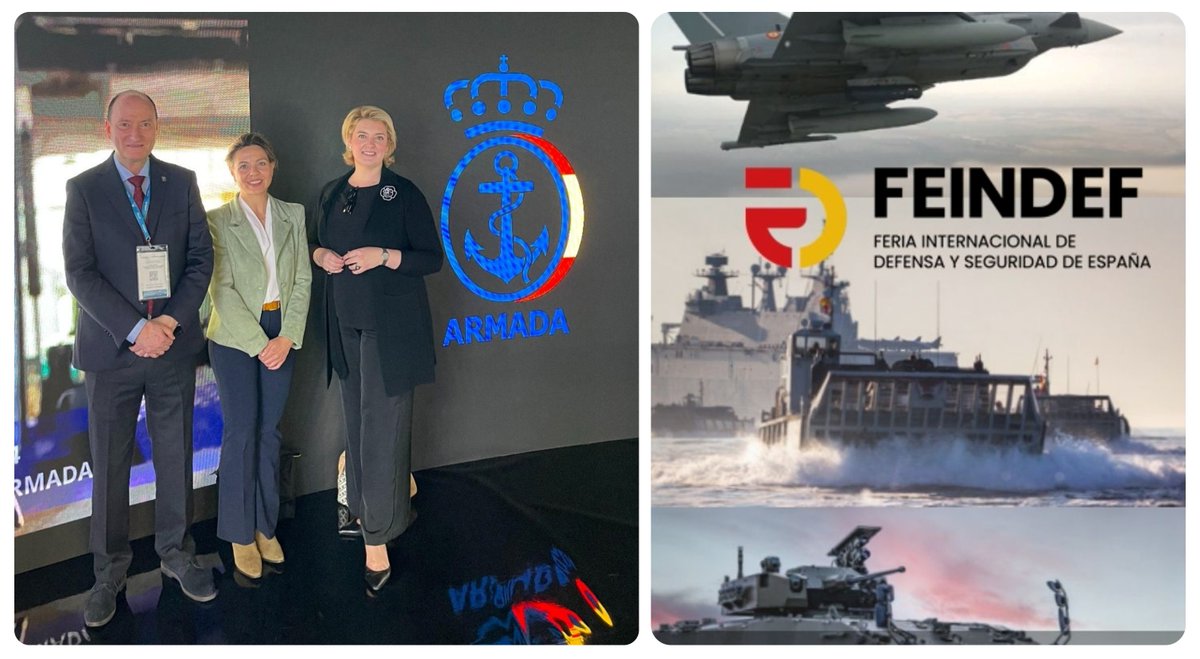 Visita a #FEINDEF25. Representantes institucionales y del sector se han reunido para reflexionar sobre cómo canalizar el gasto en #Defensa hacia el fortalecimiento de las capacidades de I+D, la generación de #tecnología dual y la colaboración con el entorno académico.