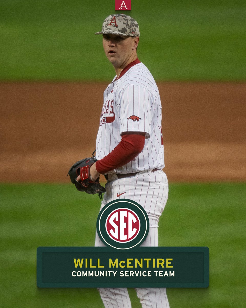 Arkansas Baseball (@razorbackbsb) on Twitter photo Will McEntire is our <a href="/SEC/">Southeastern Conference</a> Community Service Team honoree for the second consecutive season! 🐗 Will McEntire is our <a href="/SEC/">Southeastern Conference</a> Community Service Team honoree for the second consecutive season! 🐗