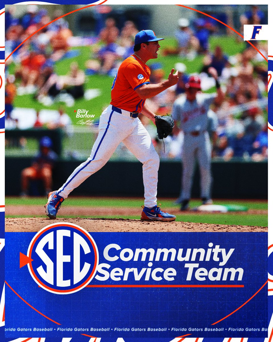 Hat tip to RHP Billy Barlow on representing UF on the SEC Community Service Team! 🏆

🔗 bit.ly/BBSECC | #GoGators