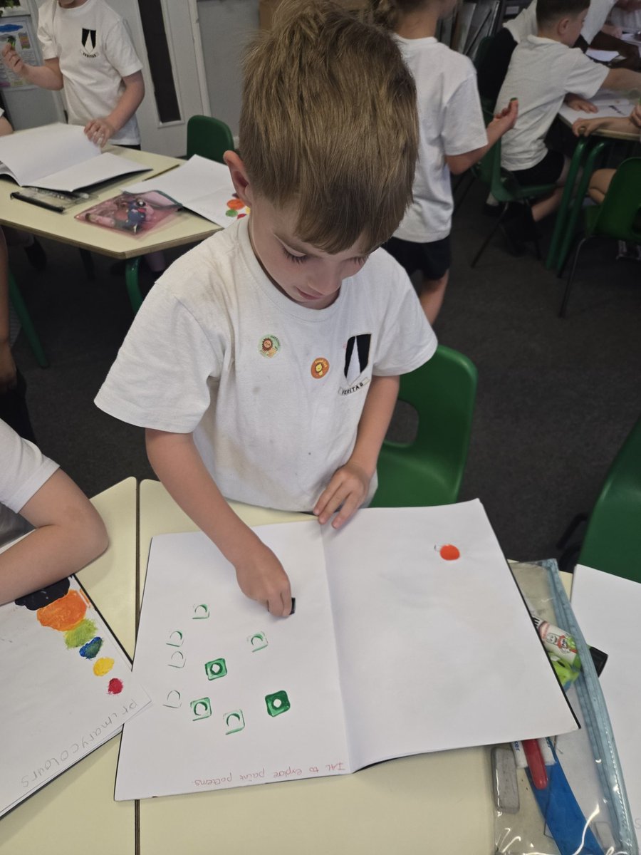 SCOSDominic's tweet photo. We explored printing in art with objects! We also gave each other feedback on what we liked about everyone's designs! #StCathsArt https://t.co/526m9nJzb6