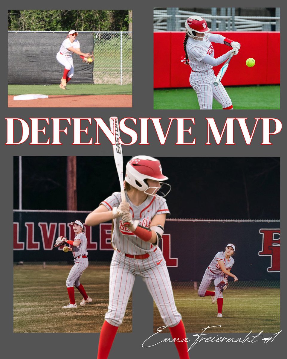 Congratulations to Emma Freiermuht for earning Defensive MVP for Bellville Softball this season! Way to go Emma!