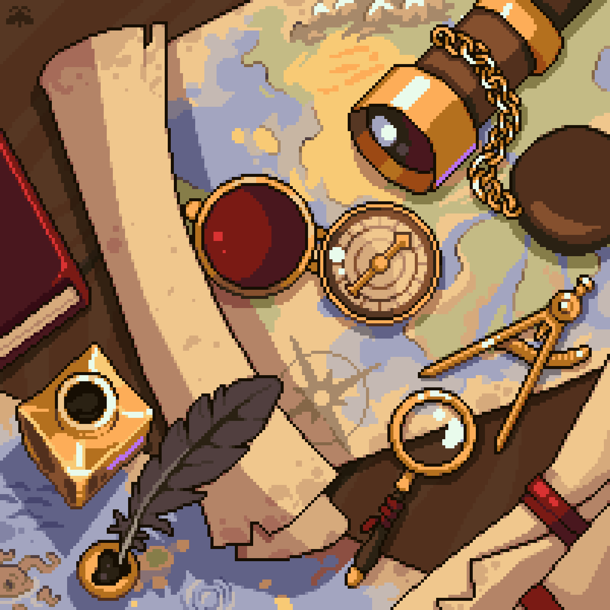 Chrysoperla2's tweet image. Hi ! 🎷🐛I'm finally settled in after moving appartments. So I'm available again for some c0ms. Please enjoy this unrelated cartographer artwork, while I manage to finish one of my 5 unfinished drawings. ✨