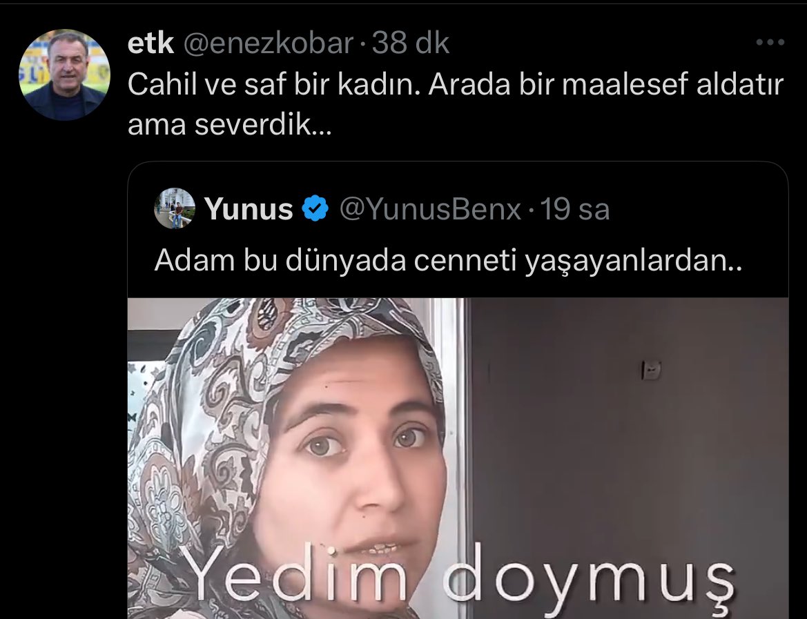Vaay demek ekonomik özgürlüğü olmayan, tek sığınağı kocası olan bi kadın sırf adamın sorumsuzluğu yüzünden günü aç geçirmesine rağmen susup oturmuş.Hep diyoruz erkekler tahakküm altında tutabildikleri kadınları seçip egolarını tatmin eder.Onlar cenneti yaşarken sen cehennemi yaşa