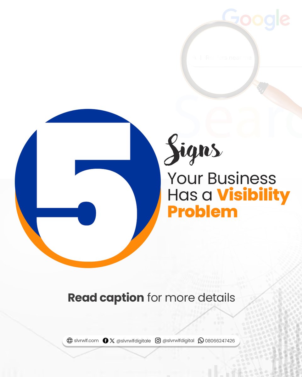 5 Signs Your Biz Has a Visibility Problem:

1. No Google Business page

2. No Reels this month

3. Vague bios

4. Boosting random posts

5. Waiting for referrals to scale

Fix it. Visibility = Growth.
