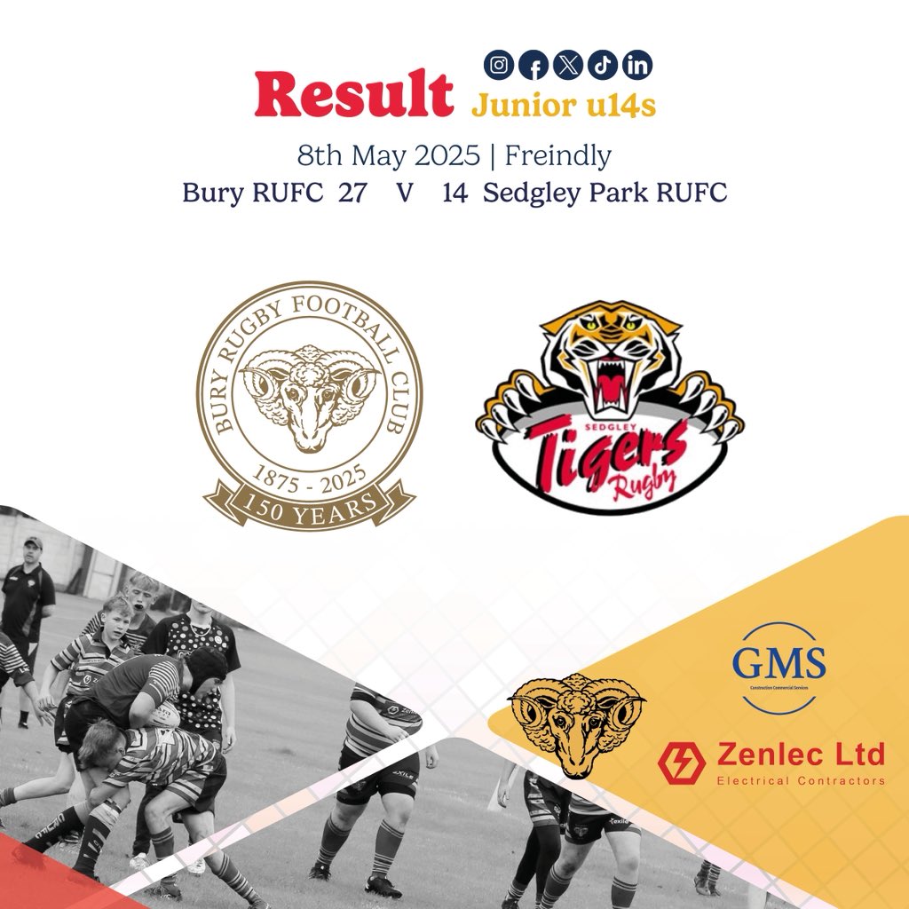 Great end to the season

Bury’s U14s beat Sedgley Park,  thursday 8th, 27-14 at home in close game.

The season is over but if your child is interested in playing rugby we cater for all ages. Boys and girls. Get in touch with the socials

Hope to hear from you soon