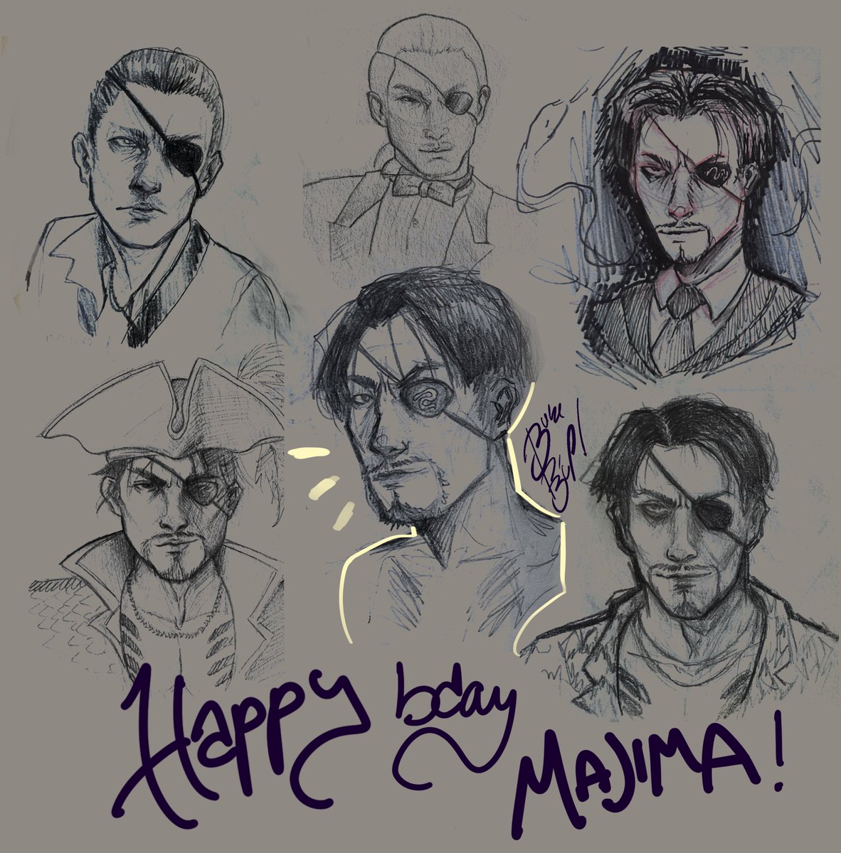 Some traditional sketches of Majima for his bday! 🎉 

#真島吾朗生誕祭2025 #ryugagotoku #majimagoro