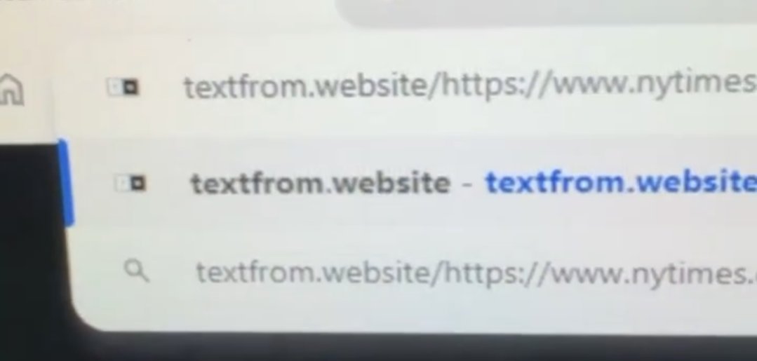 Useful workaround to online news paywalls

Just insert: 

textfromwebsite/https://...