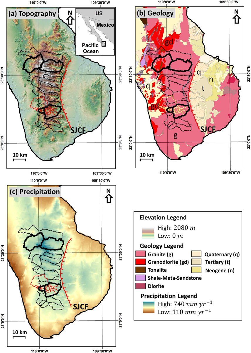 #NewArticle Catchment-Averaged Erosion Rates Reveal Signals of Divide Migration and Drainage Capture 🔗  doi.org/10.1029/2024JF… #Erosion #Landscape #Evolution