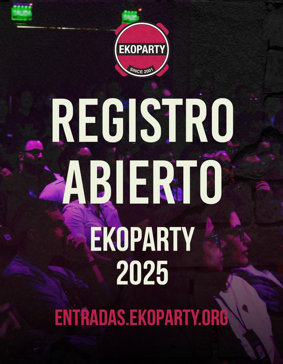 La espera terminó: ¡Registro abierto para la #EKO2025! 🔥

Comienza oficialmente la cuenta regresiva para la conferencia de hackers más grande de Latinoamérica. Así que agendate el 22, 23 y 24 de octubre para volvernos a encontrar en el CEC - Buenos Aires. 🥳

Este año, podés