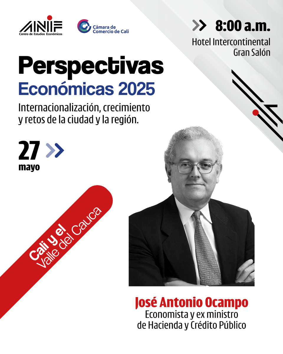 ANIFCO's tweet photo. 🌍 En el seminario "Perspectivas Económicas 2025" contaremos con la valiosa participación de @JoseA_Ocampo, Exministro de Hacienda. Su perspectiva sobre los retos fiscales y económicos será clave para comprender el futuro económico del país.
🔗 Regístrate aquí 👉  https://t.co/1giWkmS7Ms