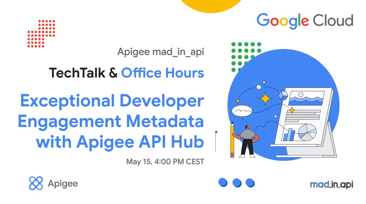 mad_in_api's tweet image. 🌐Free session!.
🧮Explore metadata updates in Apigee API Hub with Tyler Ayers.
📅May 15, 4 PM CEST | 10 AM NY | 7:30 PM India | 11 AM Brazil
☑️Register for the session now: rsvp.withgoogle.com/events/apigee-…
#APIHub #Apigee #GoogleCloud#APIHub #Apigee #GoogleCloud