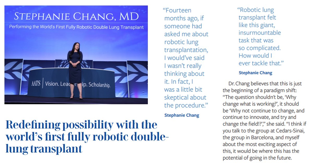 Caroline Arrington (@caroline_ataats) on Twitter photo When I say Dr. Stephanie Chang of <a href="/nyulangone/">NYU Langone Health</a> is amazing, I'm not exaggerating. She's a forward-thinking, driven, curious (& fun to be around) thoracic surgeon making big moves. Be sure to read about her history-making procedure in the <a href="/AATSHQ/">AATS</a> Daily News. events.aats.org/uploads/files/โฆ When I say Dr. Stephanie Chang of <a href="/nyulangone/">NYU Langone Health</a> is amazing, I'm not exaggerating. She's a forward-thinking, driven, curious (& fun to be around) thoracic surgeon making big moves. Be sure to read about her history-making procedure in the <a href="/AATSHQ/">AATS</a> Daily News. events.aats.org/uploads/files/โฆ