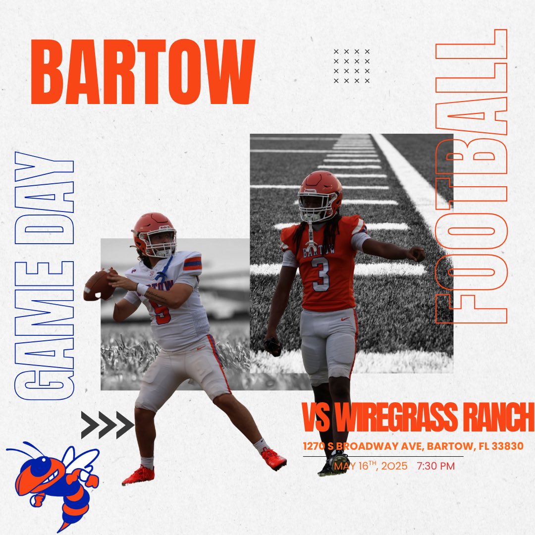 Come support the Bartow Yellow Jackets Football team! One town, one team! #TowWay
<a href="/BartowBoosters/">BHS Athletic Boosters</a> <a href="/BartowAthletic/">Bartow Athletics</a> <a href="/polk_way/">PolkWay</a> <a href="/RealNews102/">Drew Johnson</a> <a href="/CenFLAPreps/">Central Florida Preps</a> <a href="/FlaHSFootball/">FloridaHSFootball.com</a> <a href="/H2_Recruiting/">Hasani (H2) | Football Recruiting</a> <a href="/FLgridironpreps/">Florida Gridiron Preps</a> <a href="/HSFB_Scoreboard/">Central Florida HS Scoreboard</a> <a href="/BigCountyPreps1/">BCP SPORTS</a> <a href="/THEPLATFORMDR/">THE PLATFORM</a> <a href="/PrepRedzoneFL/">Prep Redzone Florida</a> <a href="/DylanOliver23/">PolkwayDylan</a>