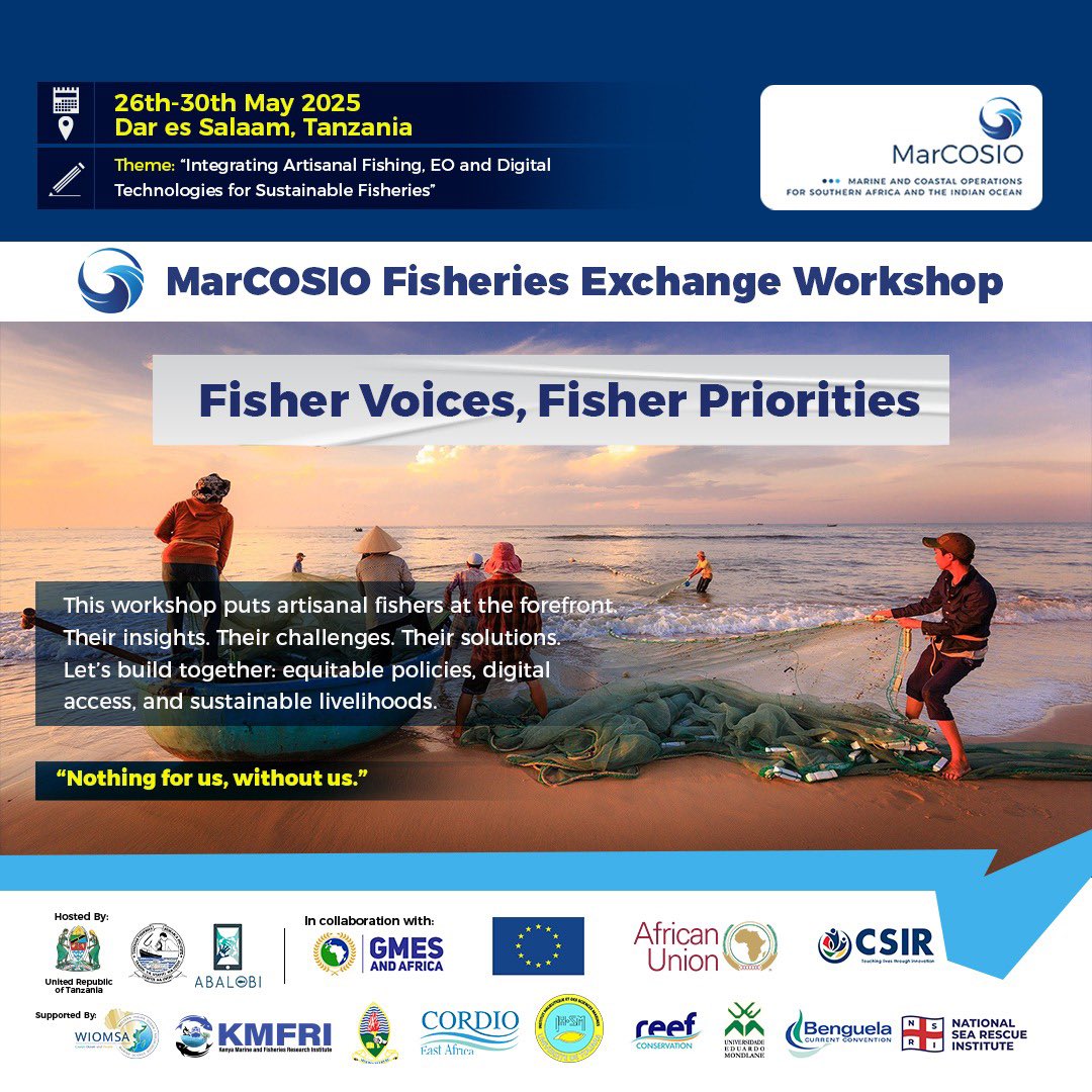 Fisher voices, fisher priorities.
Artisanal fishers are at the frontlines of ocean stewardship.
Their knowledge and lived realities are central to building sustainable fisheries.

#FisherVoices #MarCOSIO #SustainableFisheries #BlueEconomy #GMESandAfrica #TAFIRI