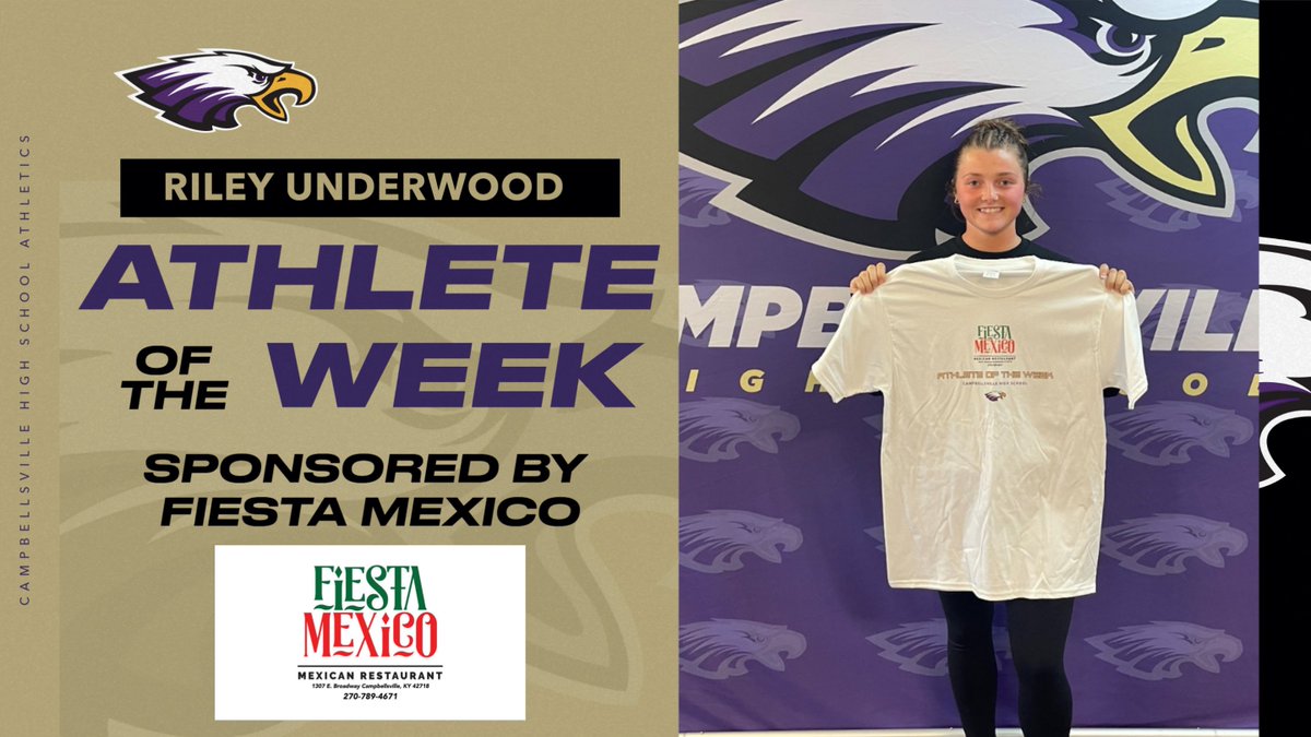 Congratulations to Riley Underwood for being selected as this week's FIESTA MEXICO Athlete of the Week. Riley has led the Lady Eagles to 3 wins out of the last 4 game; in 29 innings she has given up 27 hits; only 12 runs and struck out 14 batters.  Awesome job Riley!