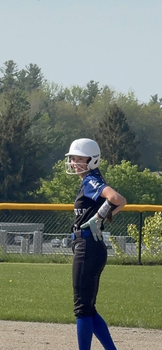 Congratulations to senior captain Mia Keenan, with her 100th hit yesterday!GO BLUE!