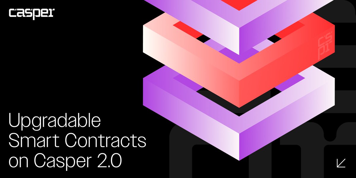Casper 2.0 allows smart contracts to be updated safely without disrupting operations!

🔹 Adapt to new laws and business logic without starting over

🔹 Keep your platform running while changing the contract’s logic

🔹 Tokenized assets, royalties, and more can now evolve with