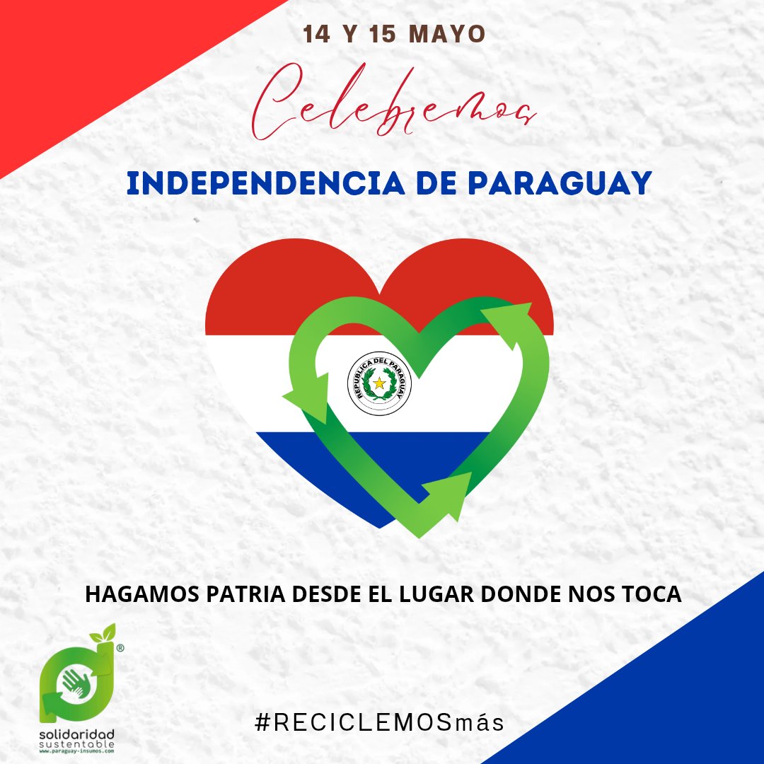 sosustentablepy's tweet image. 🇵🇾🇵🇾Honremos a la patria, desde Solidaridad Sustentable lo hacemos a través de nuestro trabajo. 
😉👉Todas las acciones suman, vos también podés hacer tu parte.