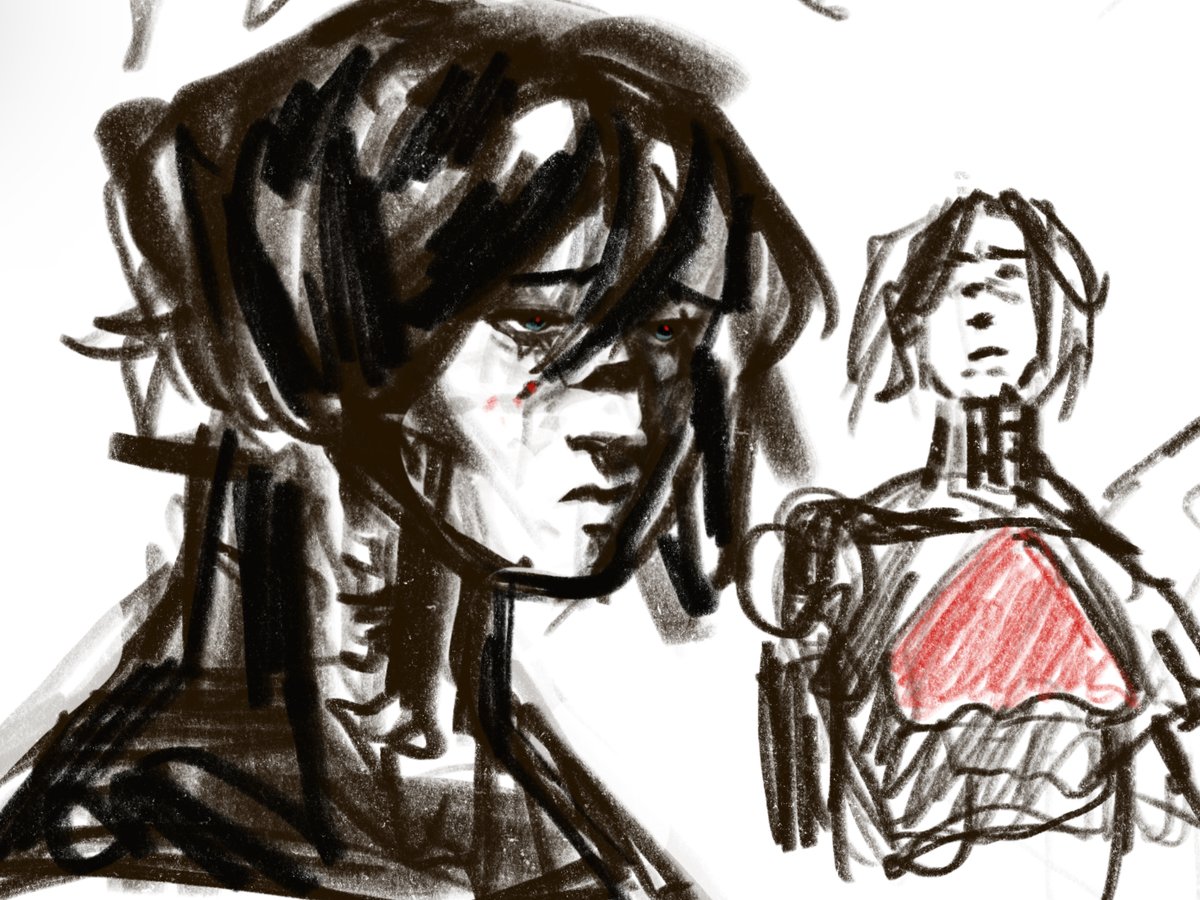 slmo1ku's tweet image. Quick LSTR sketch #signalis