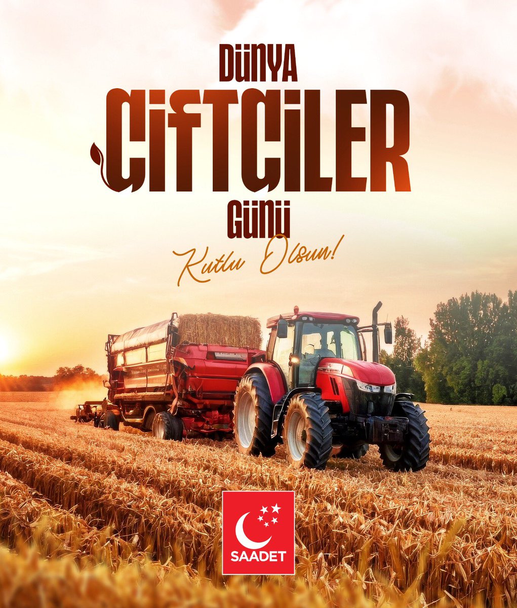 Tüm çiftçilerimizin Dünya Çiftçiler Günü'nü kutluyor; verdikleri emeğin, döktükleri alınterinin karşılıksız kalmadığı bir Türkiye temenni ediyoruz.