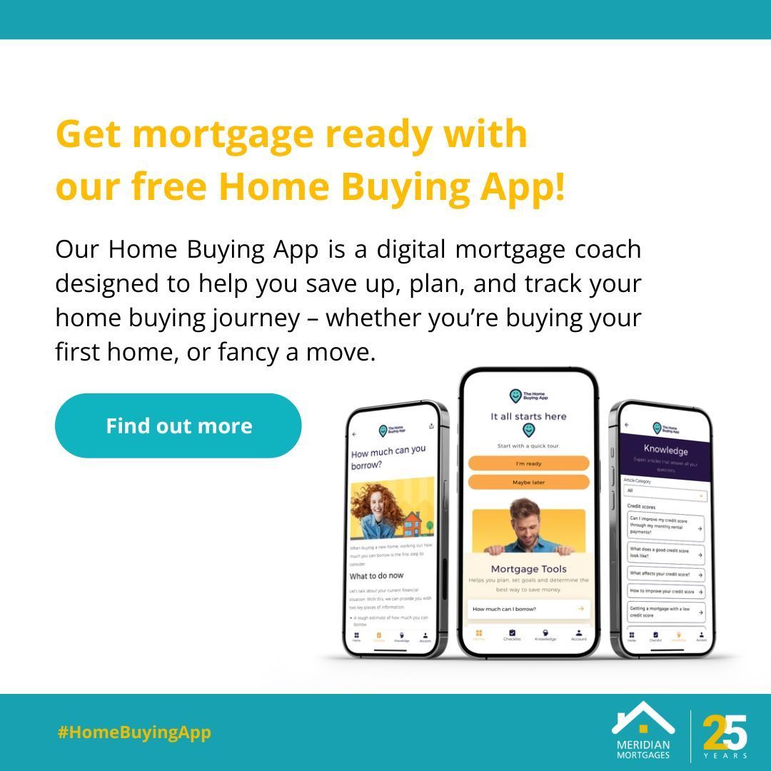 Download the Home Buying App and take control of your home buying journey! 🏠

✅ Work out how much you can borrow with our affordability tools
✅ Read expert advice articles
✅ Build your own savings plan 

Follow the link to find out more: meridianmortgages.net/home-buying-ap…
