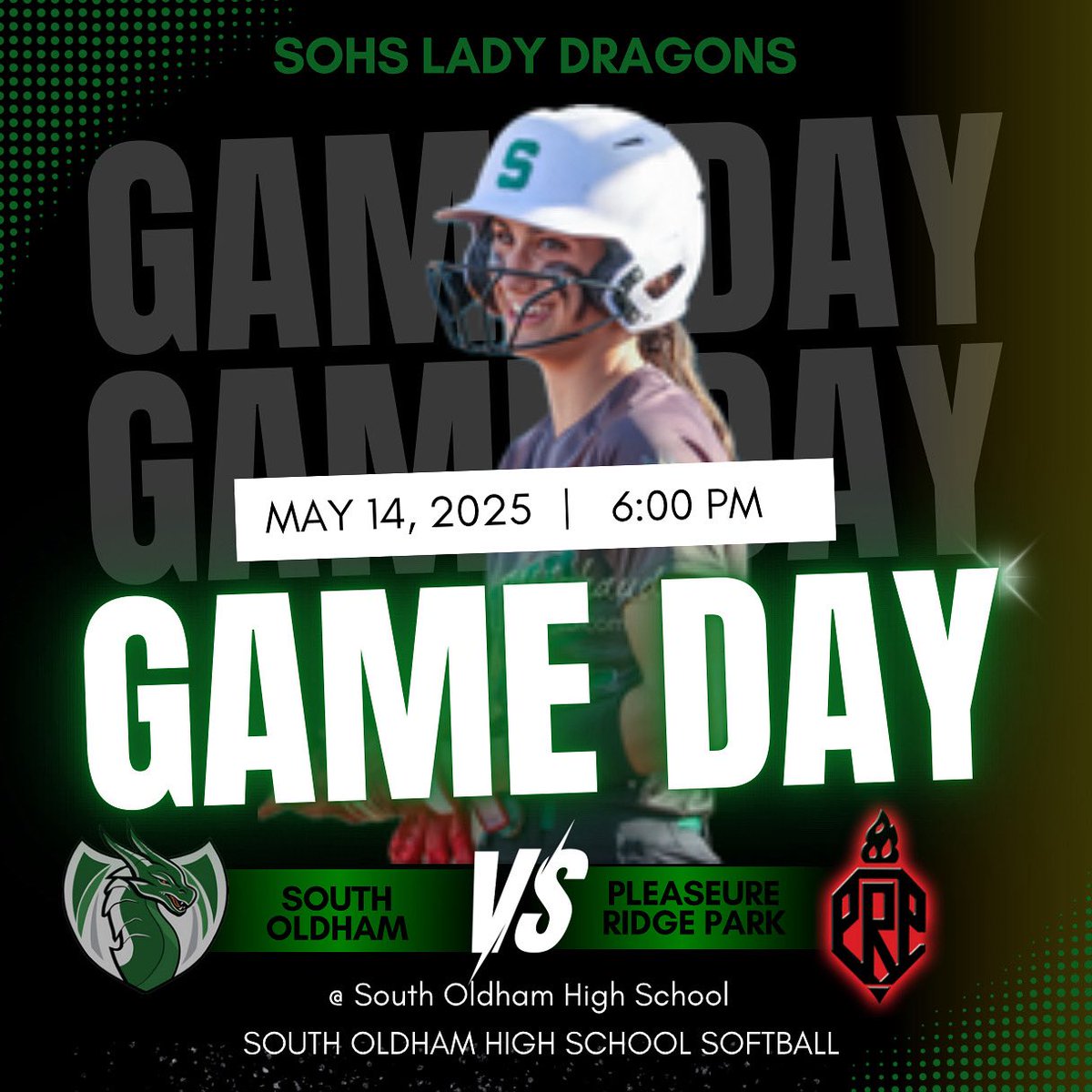 📢 It’s Game Day‼️
🆚 Pleasure Ridge Park
⏰ Varsity 6:00 PM | JV to follow 
📍@ South Oldham High School 
🎟️ @ go fan -gofan.co/app/school/KY6…
📊 web.gc.com/teams/AIeTHtLC…
#GoDragons🐉