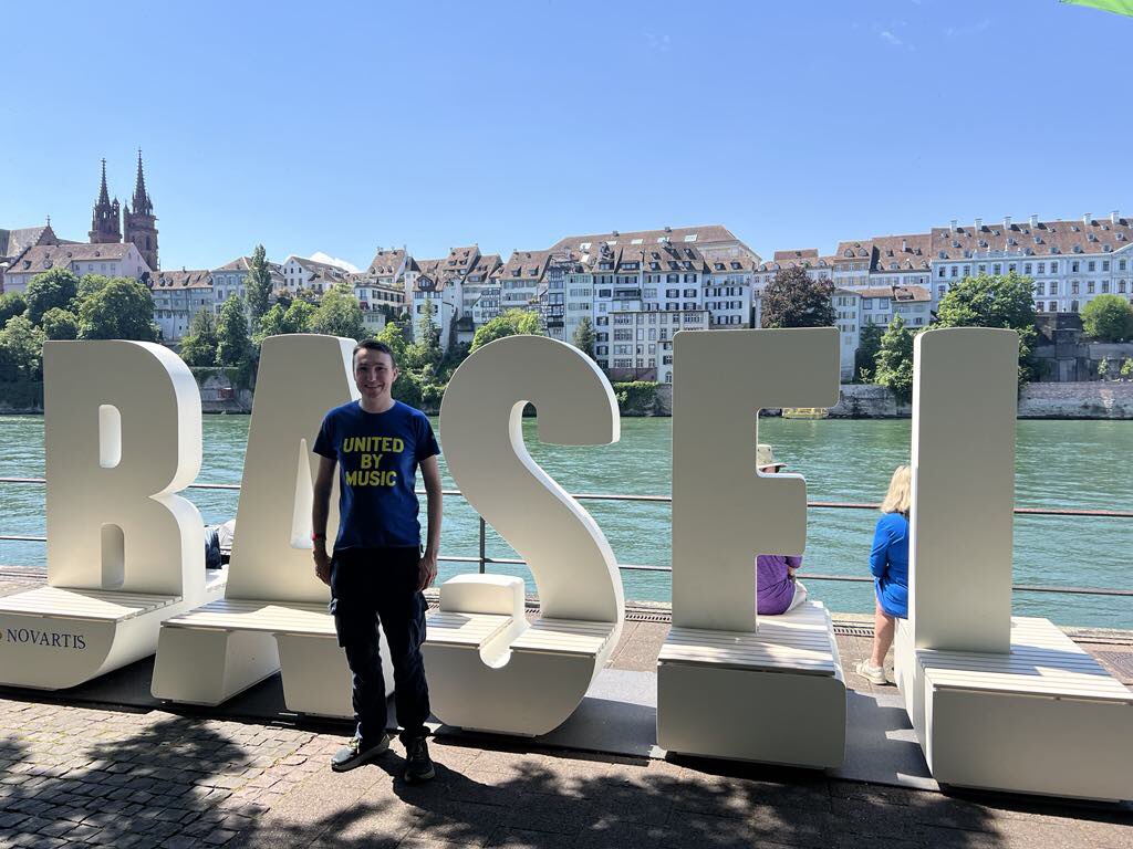 Some shots of Basel including pics with The Roop and Tom from Keiino. Beautiful day ❤️ #Eurovision2025