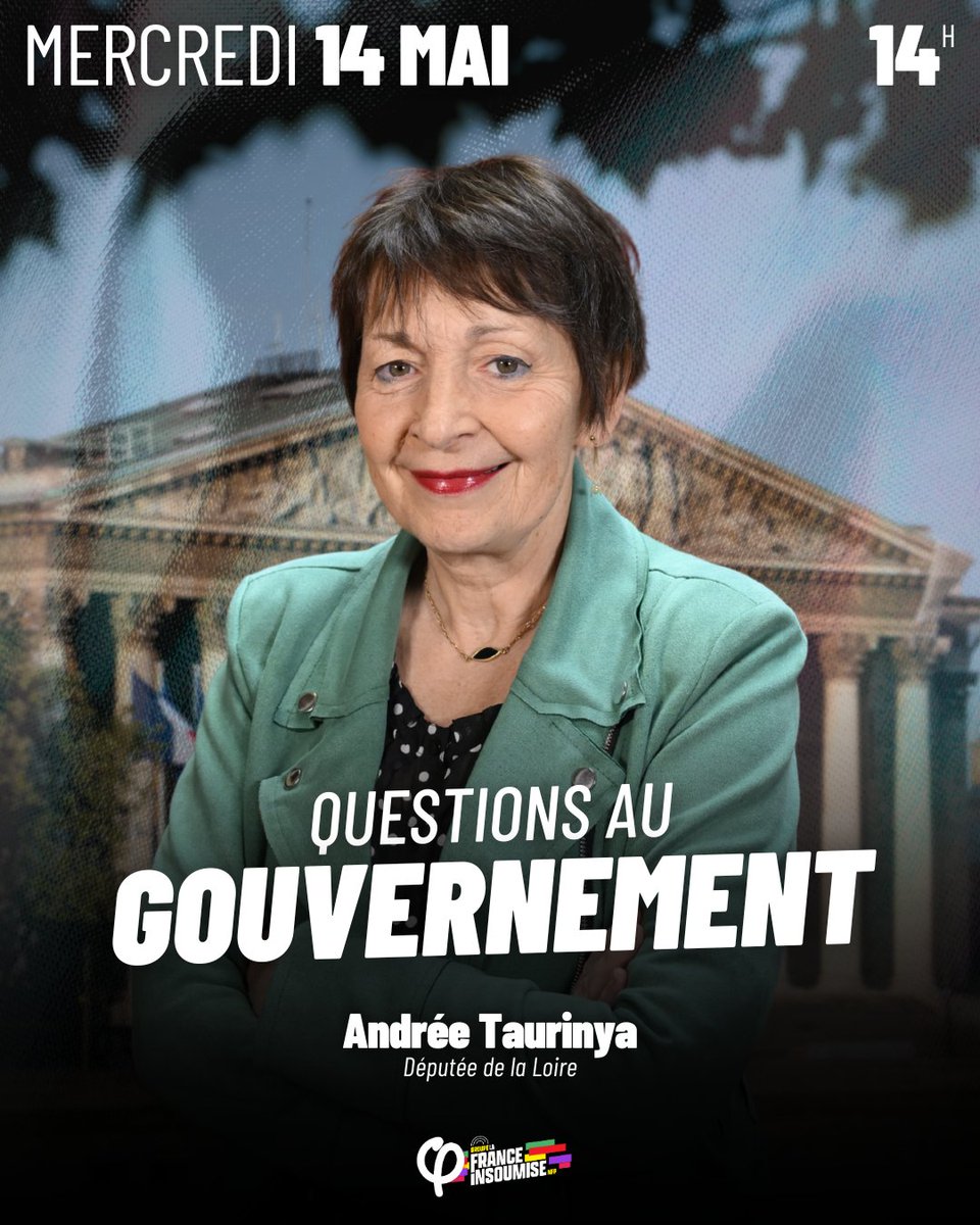 La France Insoumise #NFP à l'Assemblée (@fiassemblee) on Twitter photo 🔴⚡️ Rendez-vous à partir de 14h pour suivre les Questions Au Gouvernement avec <a href="/AndreeTaurinya/">Andrée Taurinya</a> ! 🔥
#DirectAN #QAG 🔴⚡️ Rendez-vous à partir de 14h pour suivre les Questions Au Gouvernement avec <a href="/AndreeTaurinya/">Andrée Taurinya</a> ! 🔥
#DirectAN #QAG