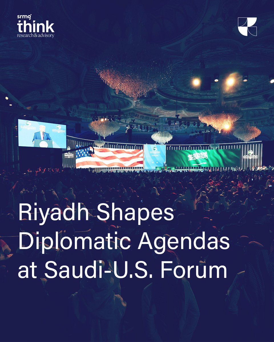 srmgthink's tweet photo. Riyadh Shapes Diplomatic Agendas at Saudi-U.S. Forum

At the U.S.-Saudi Investment Forum in Riyadh on 13 May, a significant recalibration of international policy took shape. In a speech that drew global attention, President Donald Trump announced the lifting of U.S. sanctions on Syria, citing direct consultations with HRH Crown Prince Mohammed bin Salman.

The policy shift, delivered on Saudi soil, reinforced the Kingdom’s rising stature as a diplomatic bridge-builder and a central actor in shaping regional transitions.

The decision sparked immediate public reaction across Syria, with scenes of celebration in Damascus, Aleppo, and Homs reflecting a population eager for economic relief and international reintegration. For Saudi Arabia, the moment affirmed its strategic commitment to pragmatic engagement and regional stabilization.

In February 2025, the Kingdom received Syria’s interim president, Ahmed al-Sharaa, on his first official foreign visit. That same month, Riyadh hosted the Al-Ula Conference for Emerging Market Economies, where Syria’s foreign minister participated in economic dialogues focused on reconstruction and financial reintegration. Viewed in retrospect, these diplomatic milestones reflect Saudi Arabia’s leadership in a coordinated Arab strategy to stabilize and reintegrate Syria, culminating in the high-level policy shift announced.

The impact of the announcement reverberated into the following day. Just ahead of the U.S.-Gulf Summit today 14 May, President Trump hosted Syria’s interim president Ahmed al-Sharaa in Riyadh, the first meeting between U.S. and Syrian leadership in decades. HRH Crown Prince Mohammed bin Salman led the in-person discussions, while President Erdogan joined virtually. The impromptu meeting reflected the diplomatic momentum triggered by the sanctions decision and signaled a fast-emerging consensus around Syria’s pathway back into the regional fold.

Also on 13 May, the Saudi-U.S. Investment Forum convened senior executives from leading American technology firms for discussions on AI, digital infrastructure, and innovation policy, advancing the Kingdom’s ambition to position itself as a global hub for GPU-based cloud computing. While at the Royal Court, President Trump and the Crown Prince formalized a $142 billion arms deal, part of a broader $600 billion investment package, that includes advanced military systems aimed at enhancing Saudi Arabia’s air, space, and border security capacities.

Across diplomatic engagement, economic alignment, and geopolitical strategy, the visit demonstrated the depth and direction of Saudi leadership. Riyadh is articulating a foreign policy rooted in purpose and executed with precision; advancing regional stability, fostering global partnerships, and shaping a future defined by cooperation and confidence.