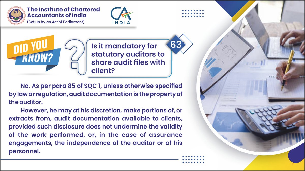 Ownership of Audit Documentation

<a href="/CAPramodLunawat/">CA. Pramod Jain</a> <a href="/cavishaldoshi/">Vishal Doshi</a> 

#auditfirms #cafirms #audit #sa #auditquality #theauditor #auditfiles #auditdocument #auditexpert #caq #qualityaudit #auditinaction