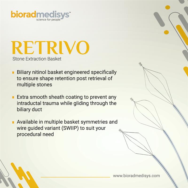 Retrivo stone extraction baskets are engineered for controlled and secure stone capture, ensuring effective bile duct clearance!

#BioradMedisys #Gastroenterology #Gastroenterologist #Endoscopy #StoneBasket