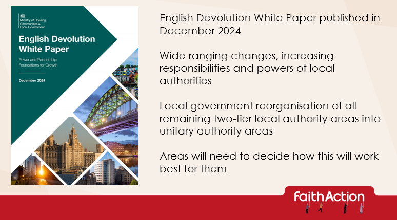 FaithActionNet's tweet photo. We discuss the English Devolution White Paper and ask: What changes will this mean for our attendees’ areas &amp; how do we ensure existing faith engagement structures aren’t lost? #FaithandSociety #FaithCovenant https://t.co/g7iQU1Ve0m