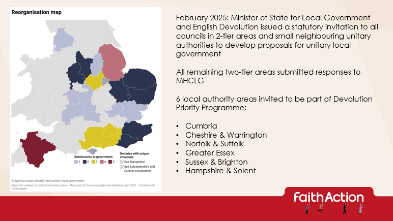 FaithActionNet's tweet photo. We discuss the English Devolution White Paper and ask: What changes will this mean for our attendees’ areas &amp; how do we ensure existing faith engagement structures aren’t lost? #FaithandSociety #FaithCovenant https://t.co/g7iQU1Ve0m