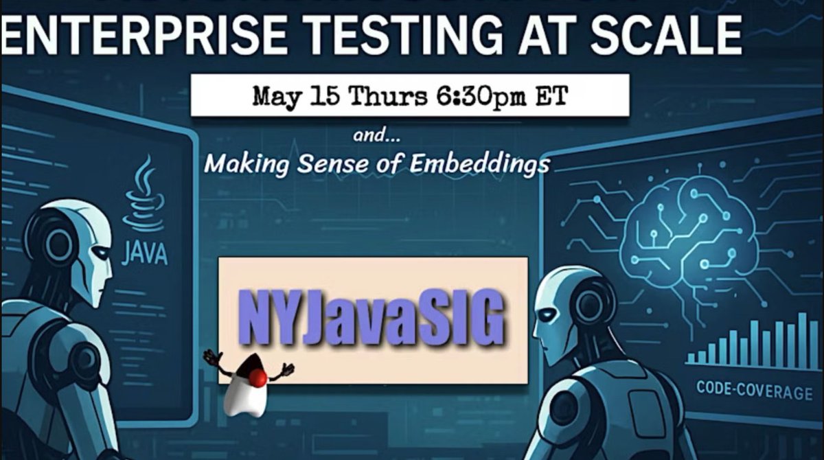 diffbluehq's tweet image. Join Diffblue and the rest of the NYC Java community to find out more about the latest workflows and agentic AI tooling that helps development teams automate unit testing at scale.
🔗 GRAB YOUR TICKETS: eventbrite.com/e/autonomous-a…
🗓️ Thursday, May 15th
⏱️ 6.30pm - 8.00pm EDT
📍 BNY…