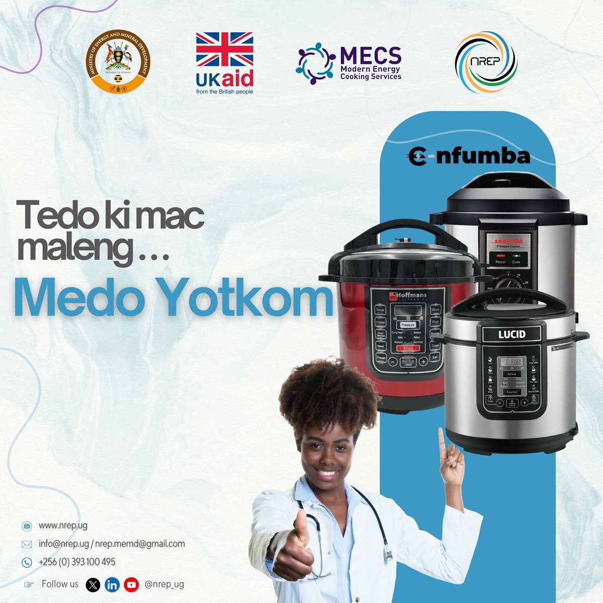 National Renewable Energy Platform (NREP) 🇺🇬 (@nrep_uganda) on Twitter photo Clean cooking, healthy living!
E-nfumba with electric pressure cookers for a better and healthier life.
This e-Nfumba campaign is supported by <a href="/UKinUganda/">UK in Uganda 🇬🇧 🇺🇬</a> <a href="/UKMECS/">Modern Energy Cooking Services</a> through <a href="/NREP_Uganda/">National Renewable Energy Platform (NREP) 🇺🇬</a> .
#CleanCooking #HealthyLiving #eNfumba Clean cooking, healthy living!
E-nfumba with electric pressure cookers for a better and healthier life.
This e-Nfumba campaign is supported by <a href="/UKinUganda/">UK in Uganda 🇬🇧 🇺🇬</a> <a href="/UKMECS/">Modern Energy Cooking Services</a> through <a href="/NREP_Uganda/">National Renewable Energy Platform (NREP) 🇺🇬</a> .
#CleanCooking #HealthyLiving #eNfumba