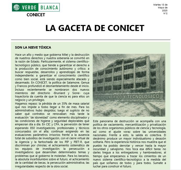 ATE CONICET Capital - Verde y Blanca tweet media