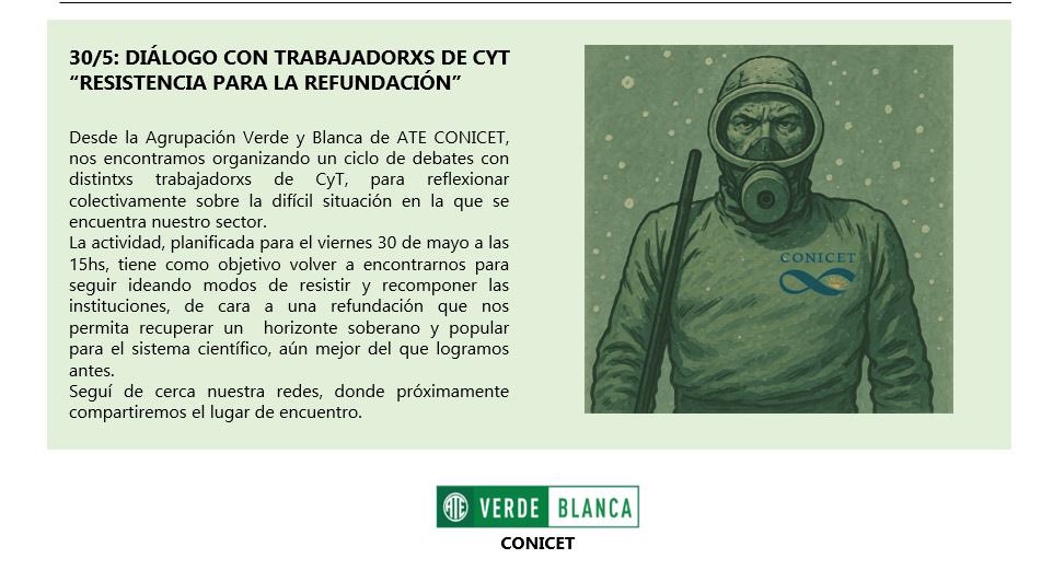 ATE CONICET Capital - Verde y Blanca tweet media