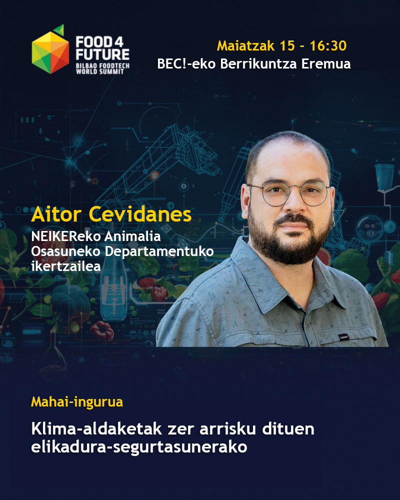 #F4F2025

❓Jakin nahi duzu zer ondorio dituen #klimaaldaketa-k #elikadura segurtasunean?

🍎#FoodSafety risks emerging from #ClimateChange
🗓️Maiatzaren 15ean, 16:30ean.
📍Bilbao Exhibition Centreko Berrikuntza Eremua.