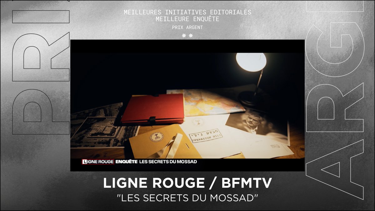 Strategies (@strategies) on Twitter photo CatĂ©gorie Meilleure enquĂȘte, un #ARGENT revient Ă <a href="/BFMTV/">BFMTV</a> pour lâenquĂȘte ligne rouge âLes secrets du Mossadâ, un documentaire de 43 minutes sur le Mossad, dĂ©voilant les coulisses de trois opĂ©rations secrĂštes grĂące Ă des tĂ©moignages rares dâanciens agents.
BravoâŻ! #gpstrat CatĂ©gorie Meilleure enquĂȘte, un #ARGENT revient Ă <a href="/BFMTV/">BFMTV</a> pour lâenquĂȘte ligne rouge âLes secrets du Mossadâ, un documentaire de 43 minutes sur le Mossad, dĂ©voilant les coulisses de trois opĂ©rations secrĂštes grĂące Ă des tĂ©moignages rares dâanciens agents.
BravoâŻ! #gpstrat