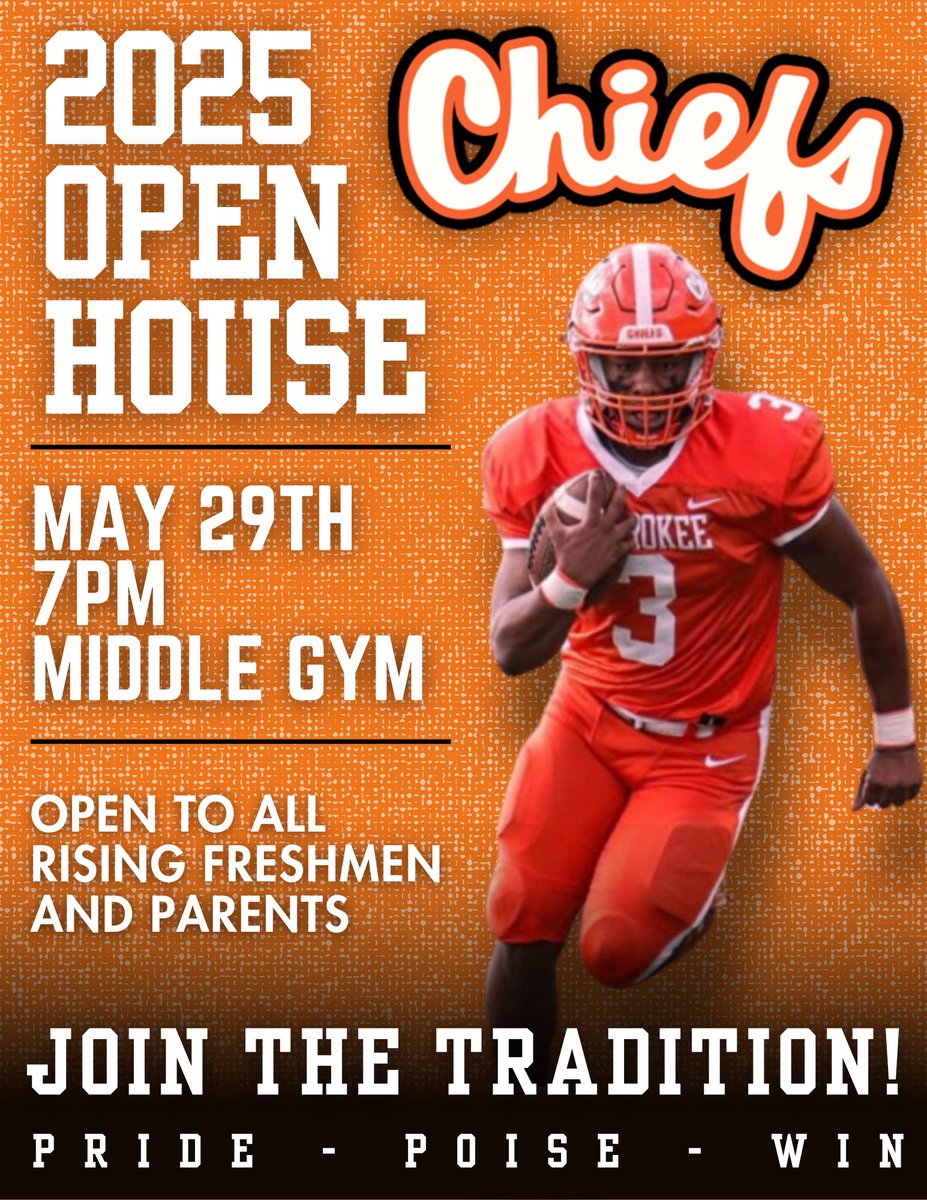 Calling all rising freshmen and families! Come join us at the 2025 Cherokee Open House on May 29th and learn about our program, tradition, and how to join for the 2025 season!