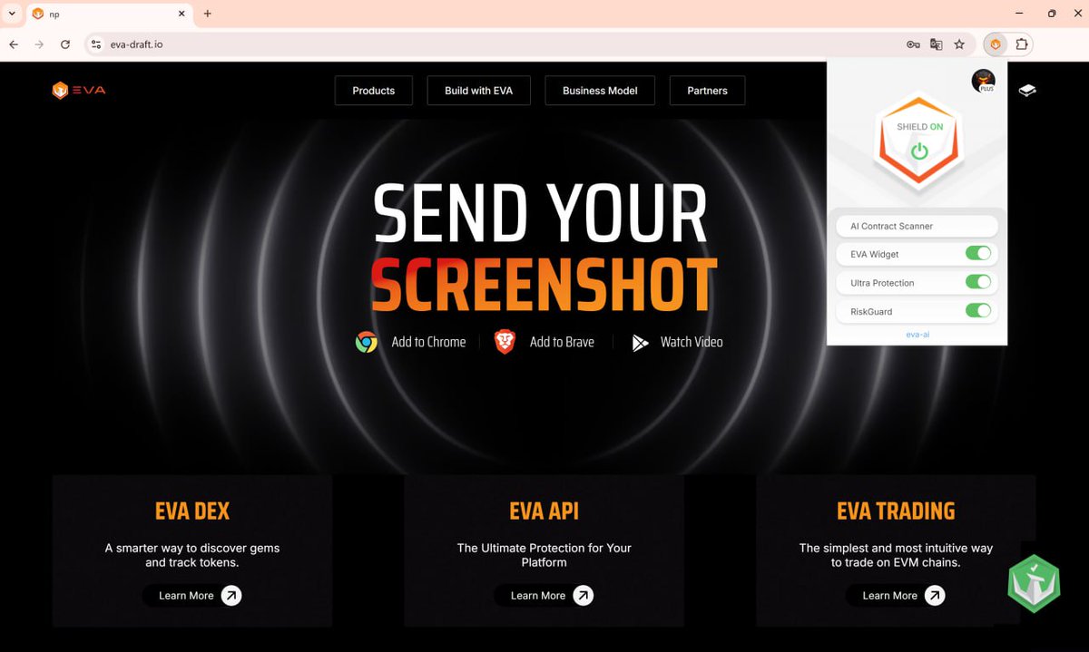 evaaieth's tweet image. Show us your EVA Sentinel 💥

We’re giving $50 each to 5 users who post a screenshot of EVA Sentinel installed and active on your browser.

To enter:
⚡️ Install EVA Sentinel: chromewebstore.google.com/detail/eva-sen…
⚡️ Post your screenshot below
⚡️ RT this post
⚡️ Use the hashtag #MyEVASentinel…